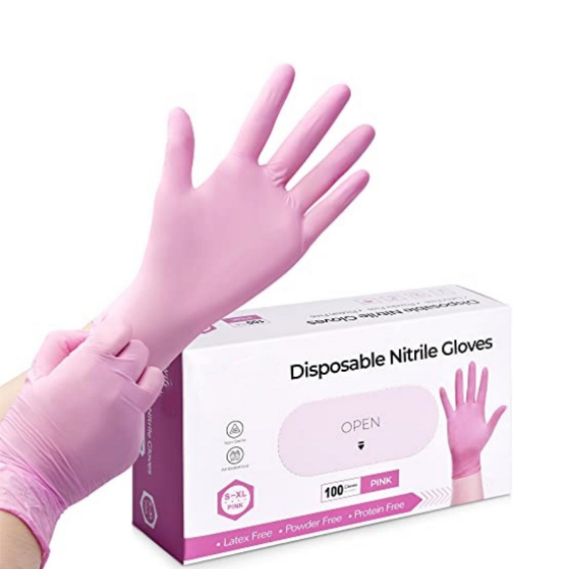 Kitchen Job - Pink Nitrile Disposable Gloves for Household