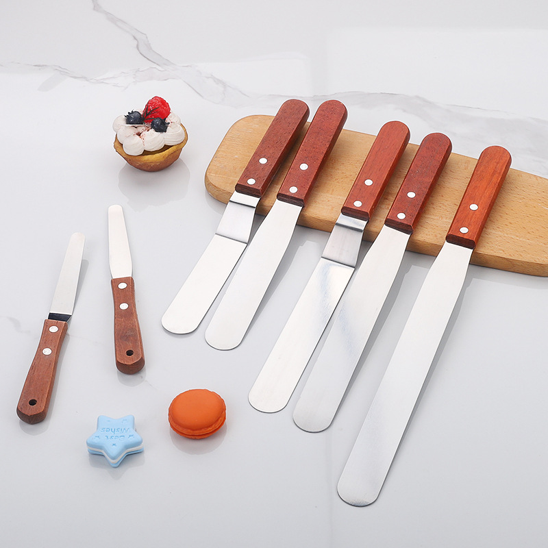 Offset Spatula Set - 4/6/8/10/12Inch Stainless Steel With Wood Handle