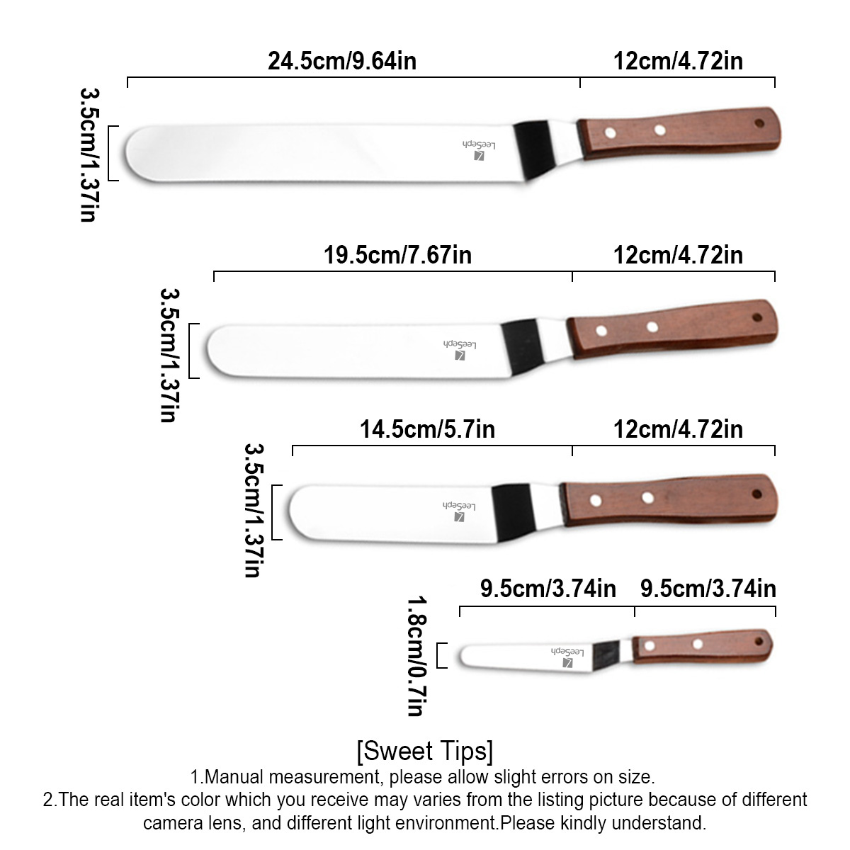 4 Pcs Icing Spatula, 4/6/8/10  – Offset Spatula Set Bewertung und Preis