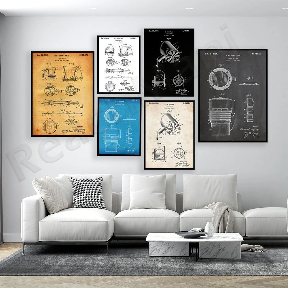 Flour Sieve 1926 Patent Print, – Kitchen Baking Wall Art Bewertung und Preis