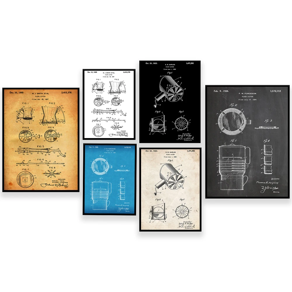 Flour Sieve 1926 Patent Print, – Kitchen Baking Wall Art Bewertung und Preis