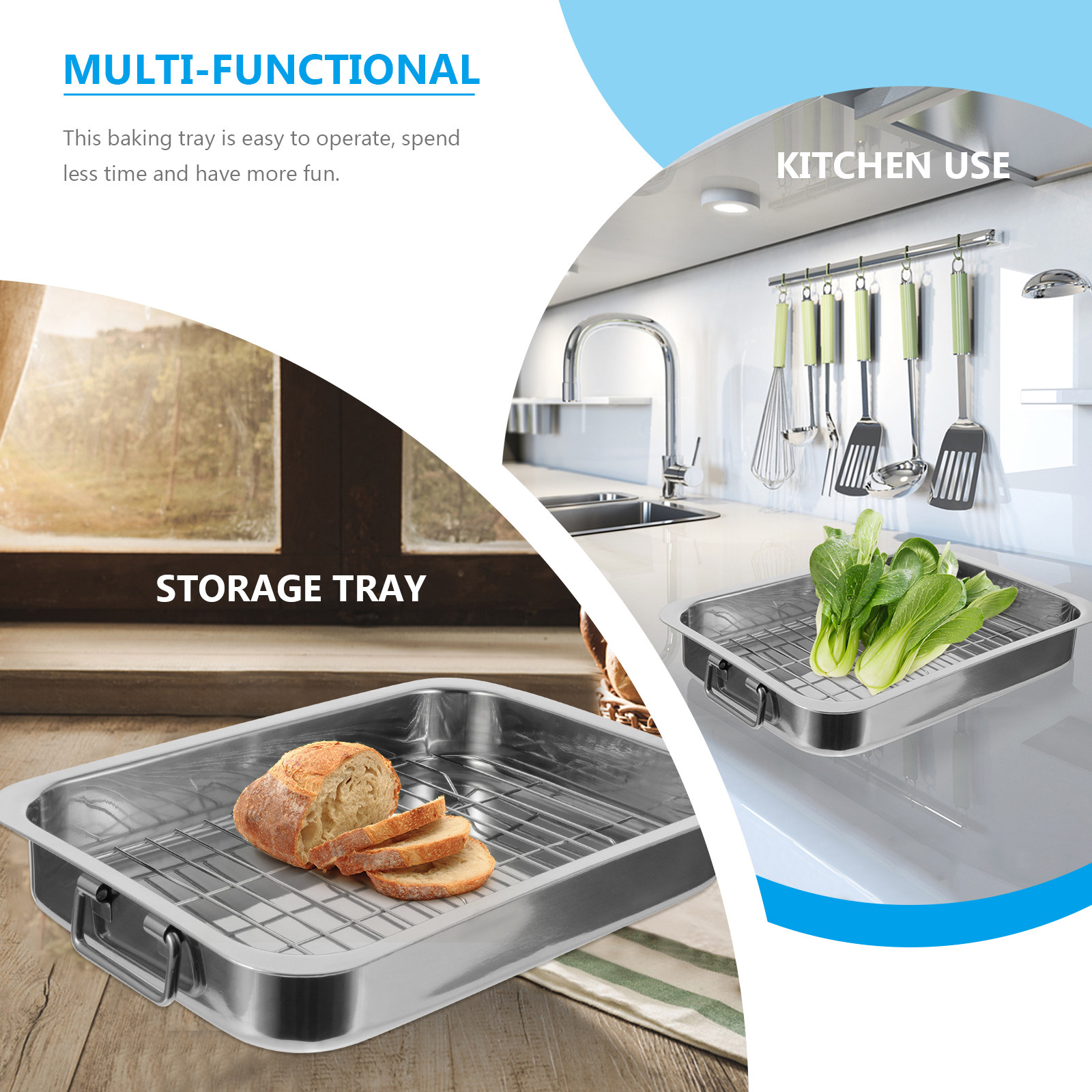 1Set Rectangular Baking Tray w – Kitchen Baking Tray Set Bewertung und Preis