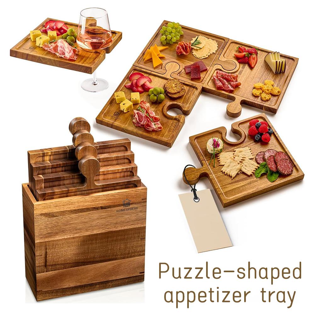 Wooden Puzzle Shaped Appetizer – Kitchen Baking Tray Set Bewertung und Preis
