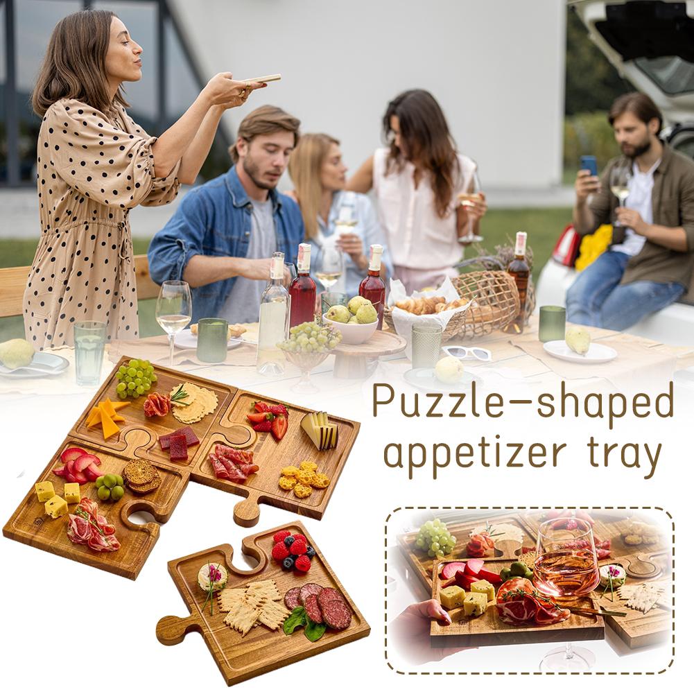 Wooden Puzzle Shaped Appetizer – Kitchen Baking Tray Set Bewertung und Preis