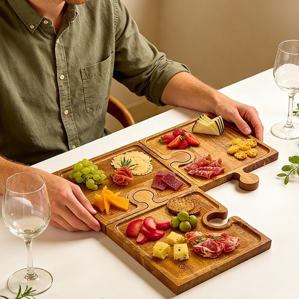 Wooden Puzzle Shaped Appetizer – Kitchen Baking Tray Set Bewertung und Preis