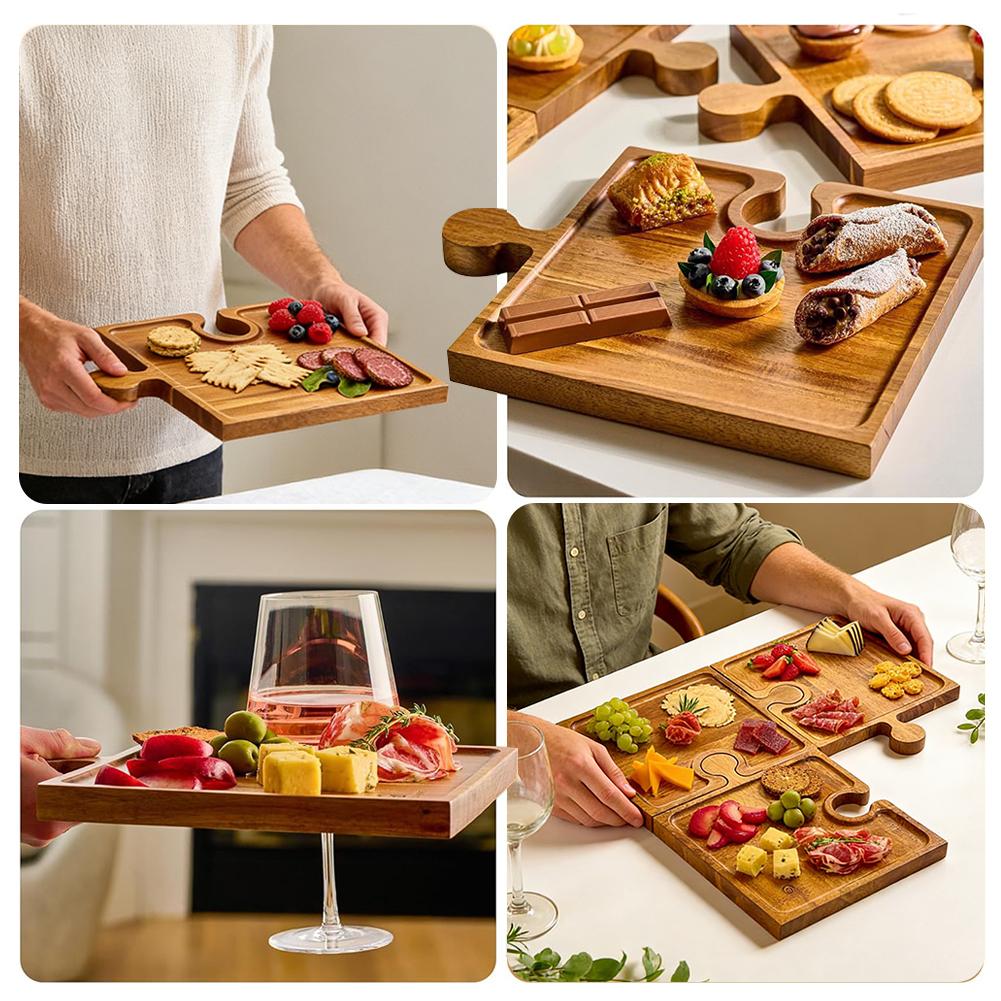 Wooden Puzzle Shaped Appetizer – Kitchen Baking Tray Set Bewertung und Preis