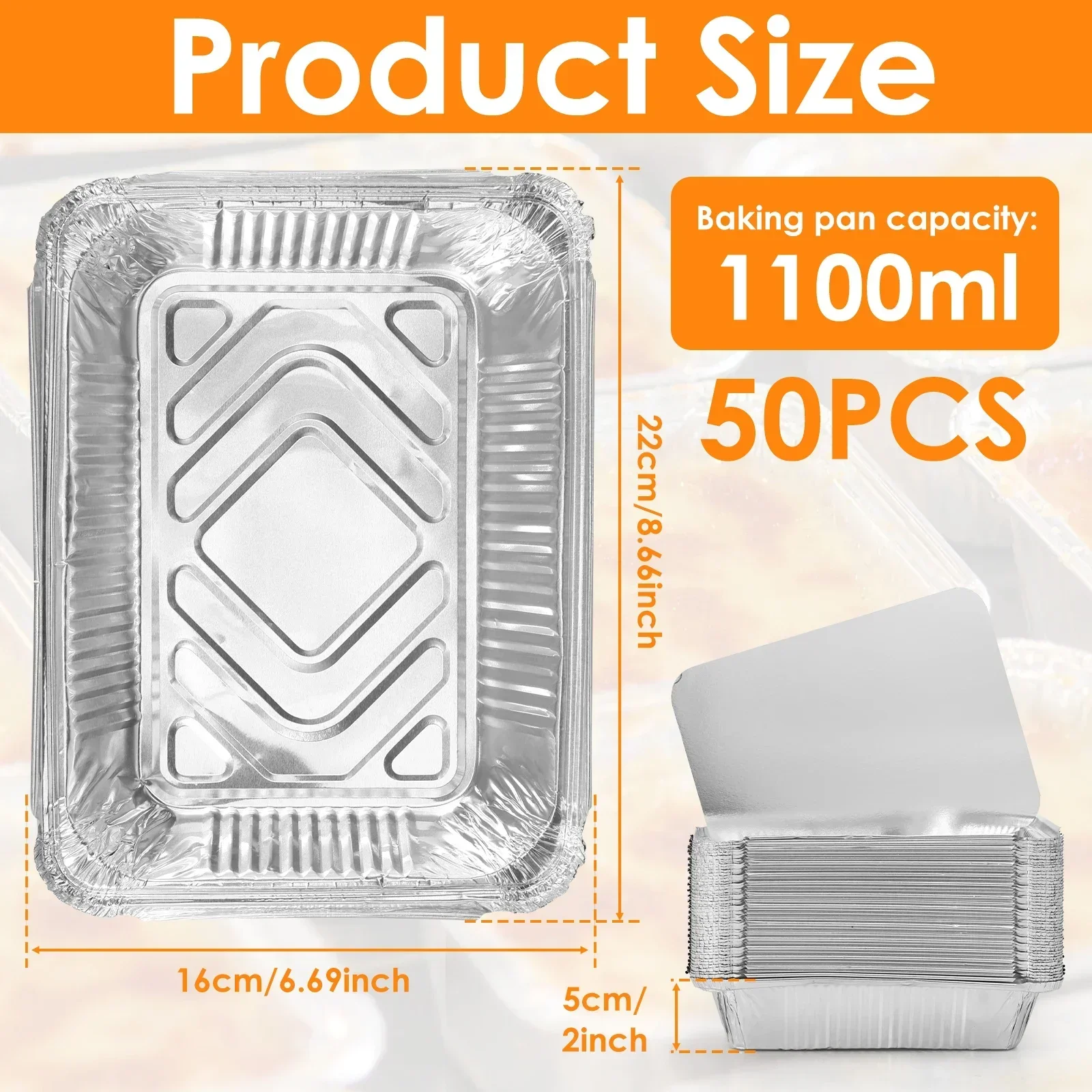 50/100pcs Aluminum Foil Trays  – Kitchen Baking Tray Set Bewertung und Preis