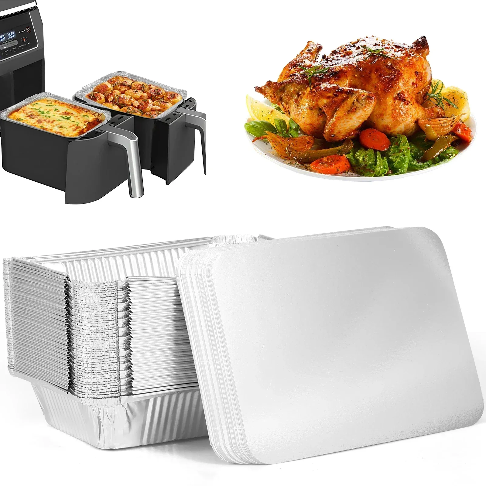 50/100pcs Aluminum Foil Trays  – Kitchen Baking Tray Set Bewertung und Preis