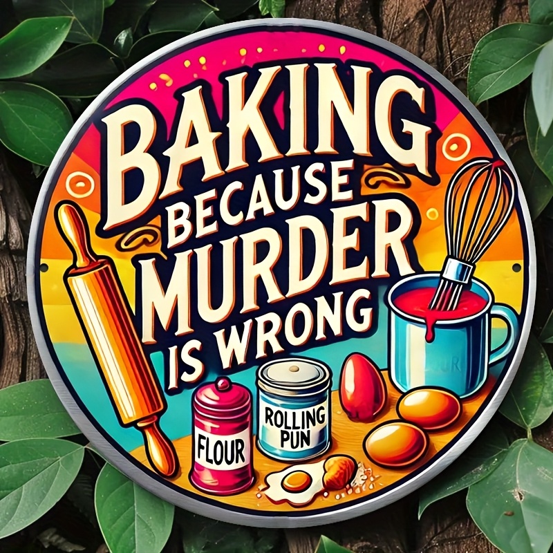 HD Tin Sign, Baking Because Mu – Kitchen Baking Wall Art Bewertung und Preis