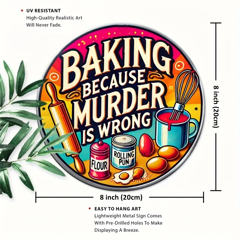 HD Tin Sign, Baking Because Mu – Kitchen Baking Wall Art Bewertung und Preis