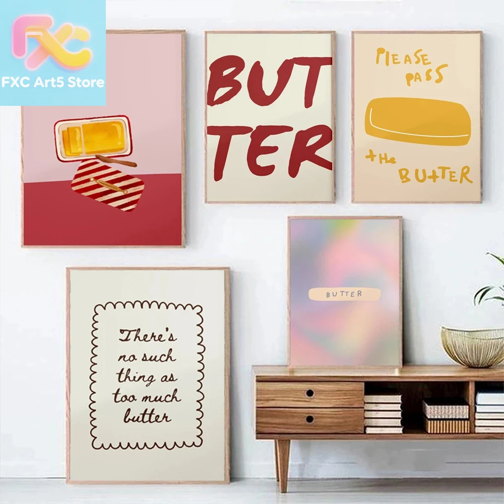 1pc frameless  1pc Butter Post – Kitchen Baking Wall Art Bewertung und Preis