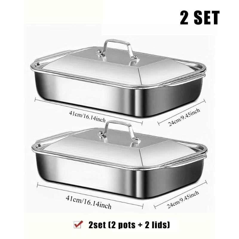2PCS 16x9 Inch Stainless Steel – Kitchen Baking Tray Set Bewertung und Preis